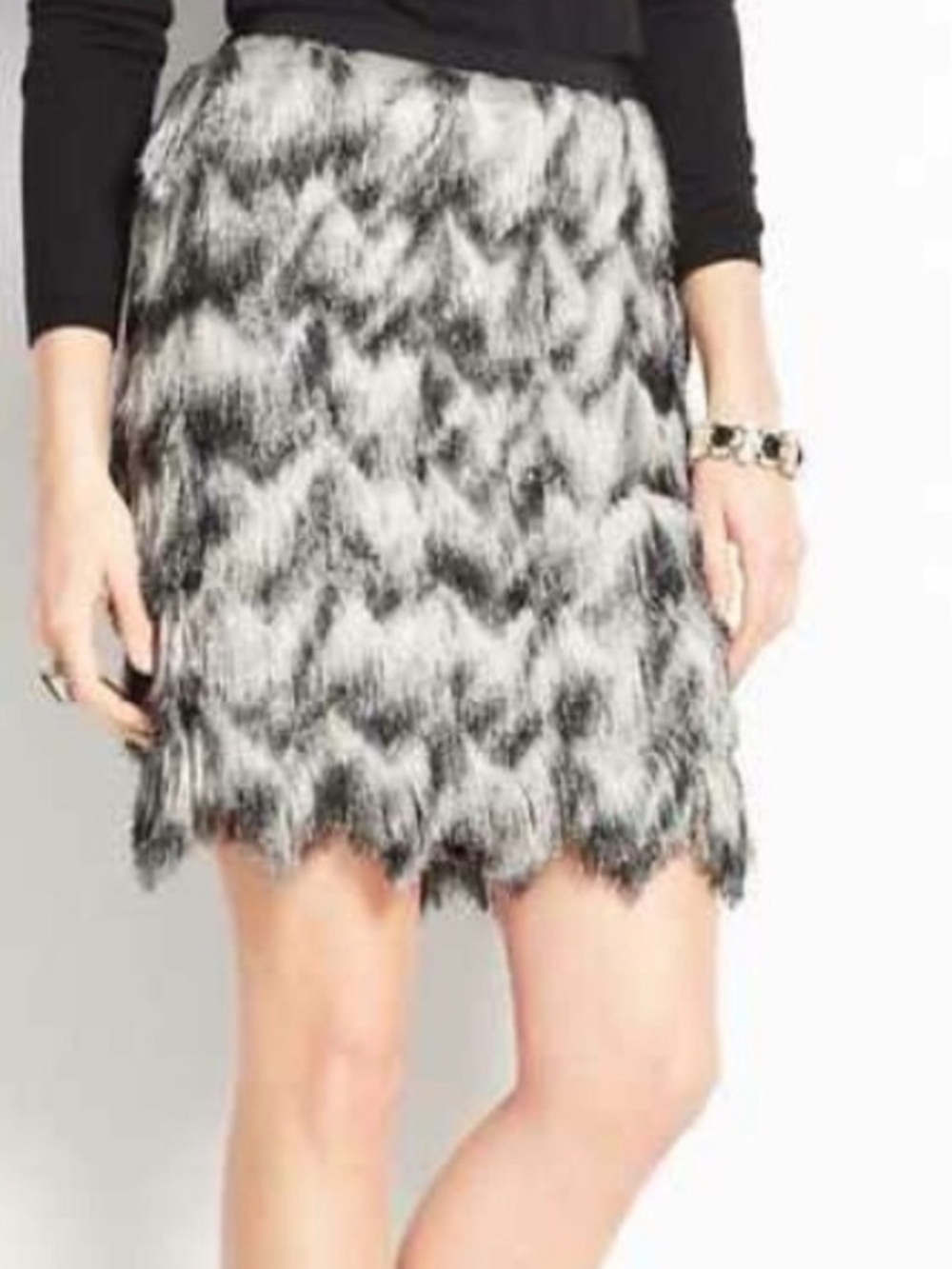 Ann Taylor fringe ombré skirt, sz 14, NWT